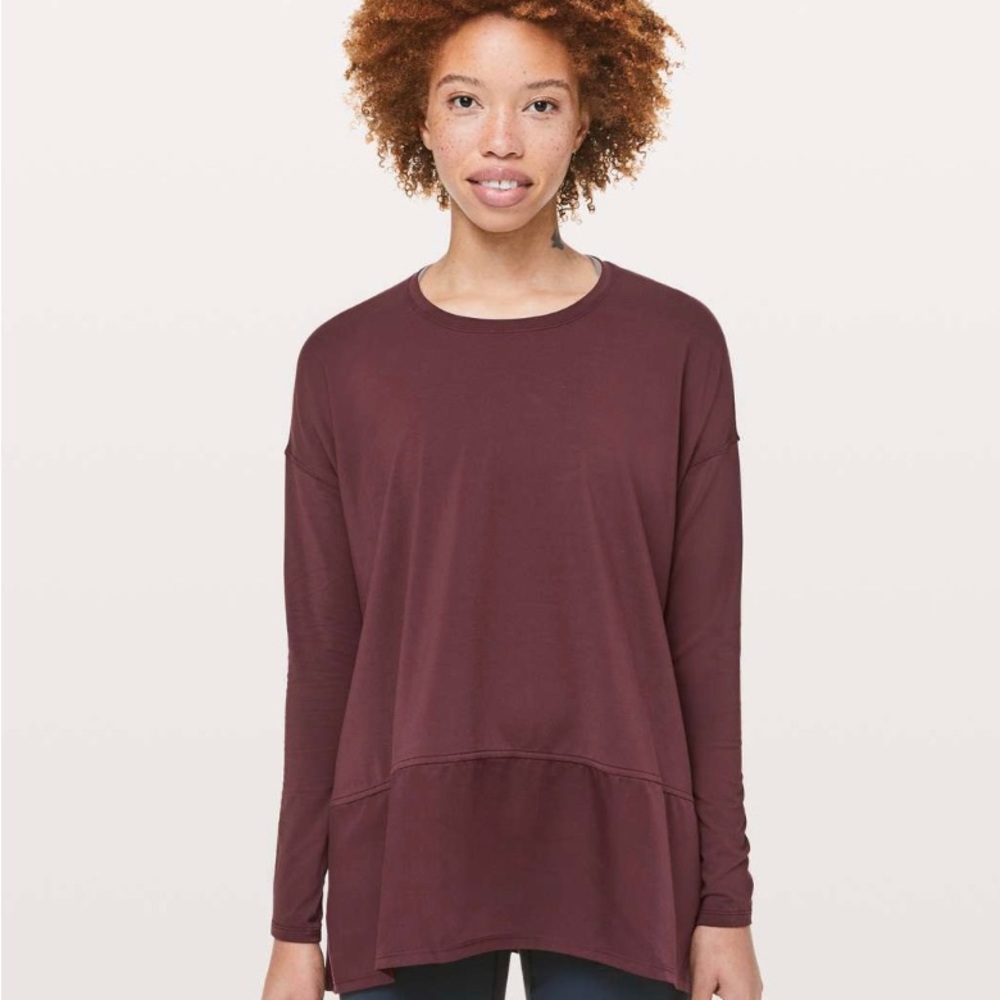 Lululemon Ease of Mind Long Sleeve Shirt in Burgundy
